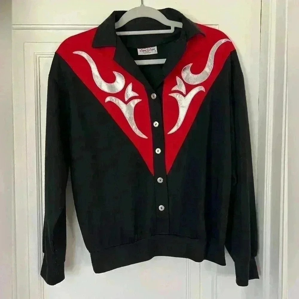 Vintage Tops‘n‘Tops Blouse Shirt Country Western Rock‘n‘Roll size 8/ S